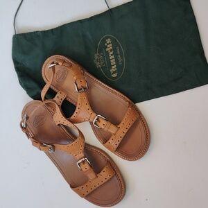 Casual luxury leather buckle sandals